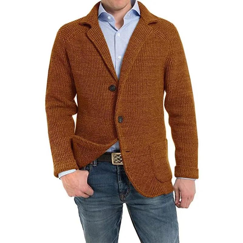 Herren Herbst Winter Gestrickte Cardigan Pullover Mode Uni Lässig Business Warme Pullover Mäntel Herren Verdicken Pullover Jacken