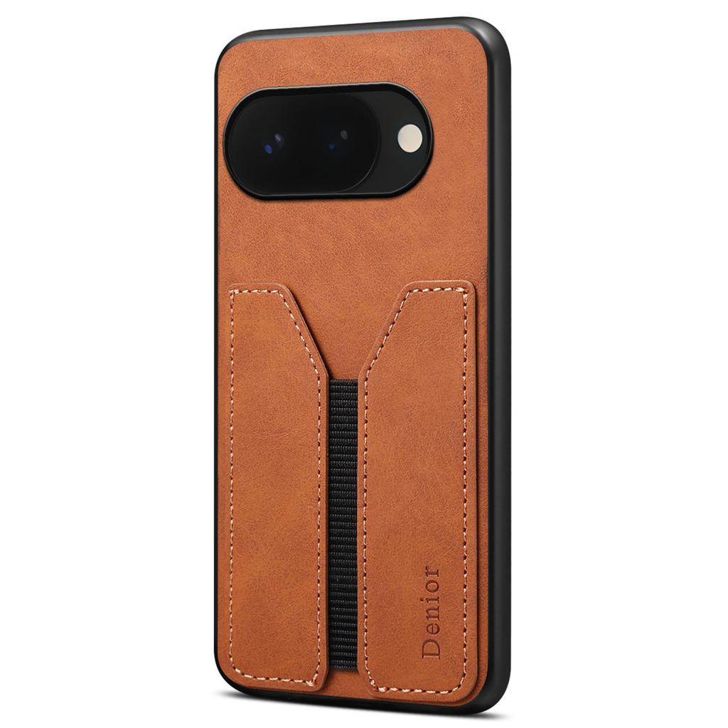 DENIOR For Google Pixel 10a Case Elastic Card Holder PU Leather + TPU + PC Phone Cover