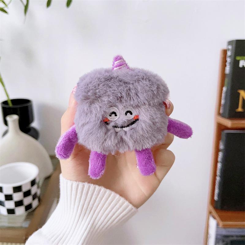 Housse d'écouteurs en peluche moelleuse et mignonne, style dessin animé monstre, pour Airpods Pro 4 3 2 1, Housse de protection pour casque pour Air Pods Pro 2 Airpods pro2