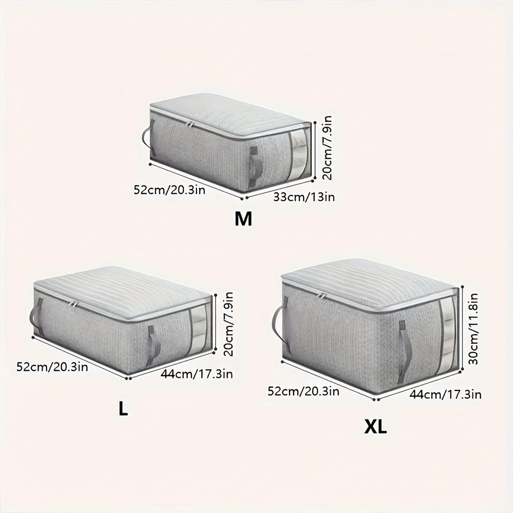 1pc/3pcs-Clothing Storage Bag, Quilt Mobile Storage Box, Home Bedroom Storage Bag, Organizing Large Capacity Storage Box