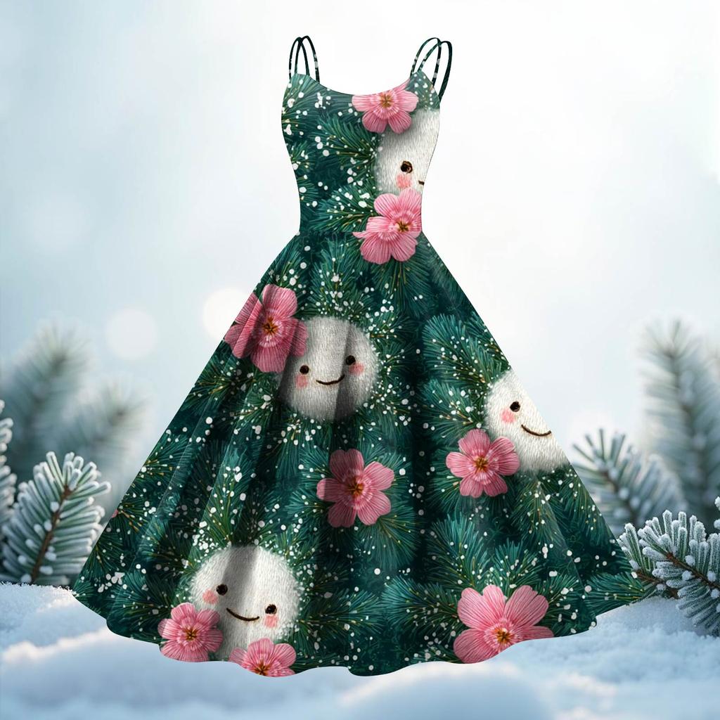 Women's Print Sexy Off-The-Shoulder Punk Vintage Dress