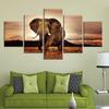 5Pcs African Elephant Safari Decor Pictures Home Decor Room Decor 5 Pieces Canvas Paintings Wall Art Poster No Framed Abstract