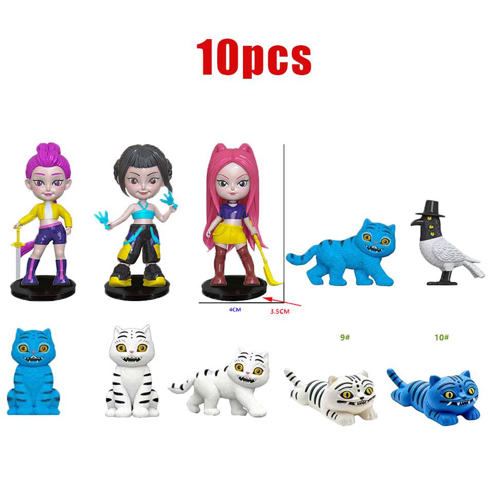 NEUE Kpop Dämonenjäger Figur Cartoon Kawaii Tiger Rumi Mira Zoey Actionfigur PVC Schreibtisch Dekoration Modell Puppe Spielzeug Kinder Geschenke