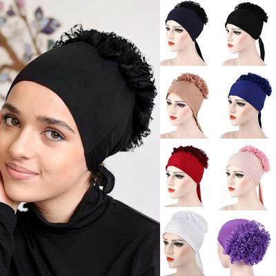 New Muslim Fashion Women Hijab Scarf Stretch Turban Bonnet Tie Back Volumizer Underscarf Headband Indian Wrap Headwrap