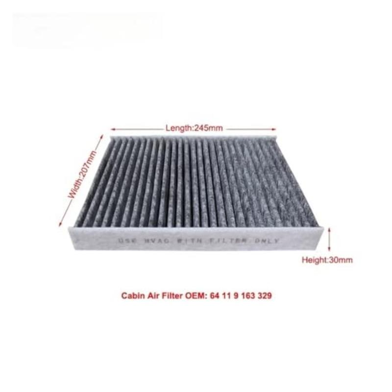 2 Stück Pollen-Innenraumluftfilter für BMW 5er F07 F10 F11 520d 520i 528i 530i 550i M5 N47 N52 N55 64119163329