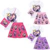 Children Girls Lily Lovebraids Anime Print Short Sleeves T-Shirt Skirt Bag Set
