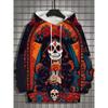 Spring And Autumn Fashion Men's Hoodies Skull Print Kids Casual Pullover Long Sleeve Sweatshirt Men's Top Clothing