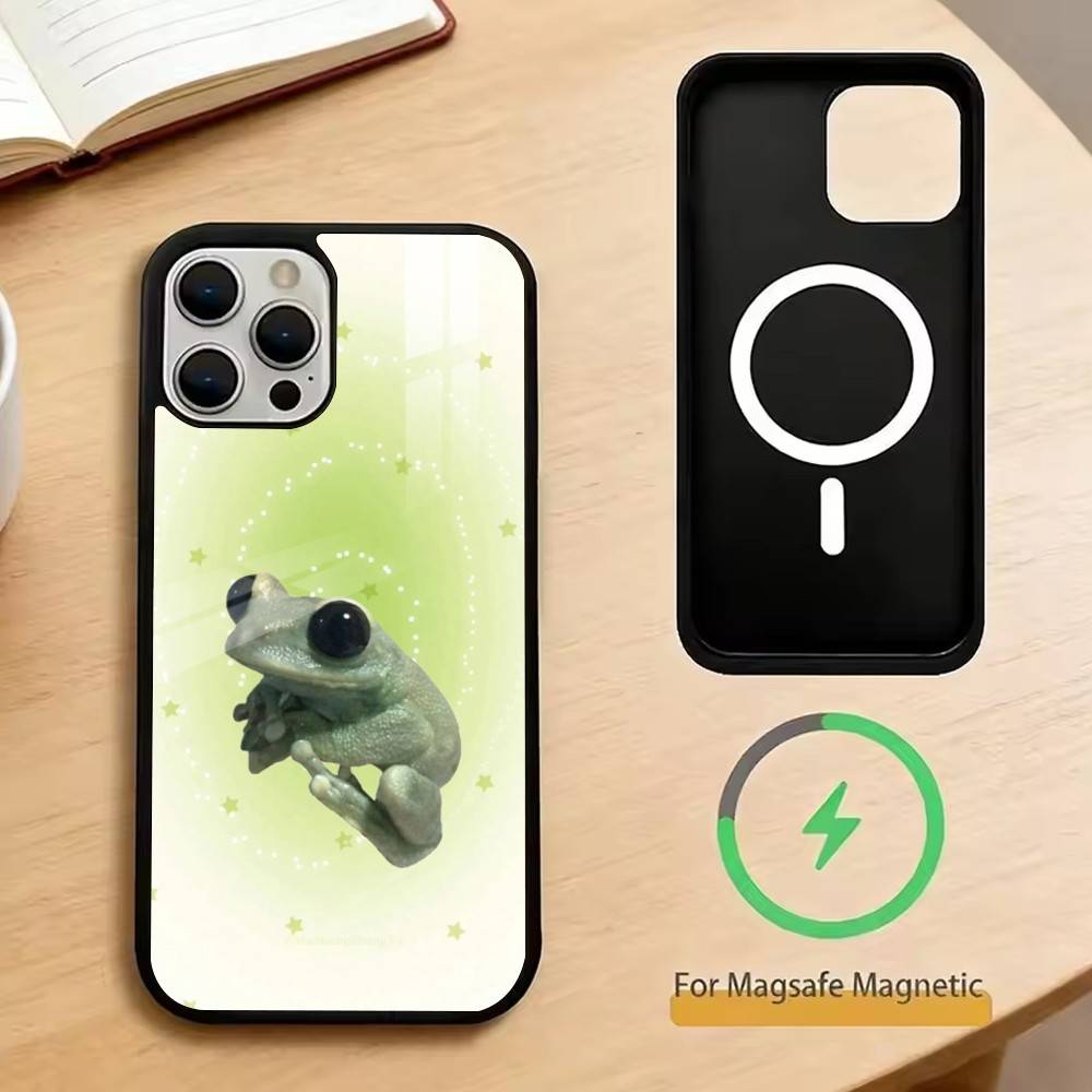 Funny Frogs Phone Case For iPhone17,16,15,14,13,12,11 Plus,Pro Magnetic with Magsafe Wireless Charging