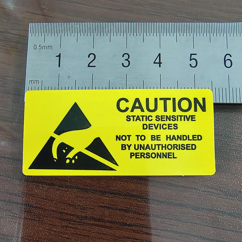 100pcs CAUTION STATIC SENSITIVE DEVICES Electronics Products Safety Warning Label Static-free Workstation Reminder Sticker