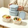 Food Safe Silicone Lunch Box with Sealed Lid 1/3Pcs 200/300/600ML Leak Proof Portable Container for Office Workers Travel