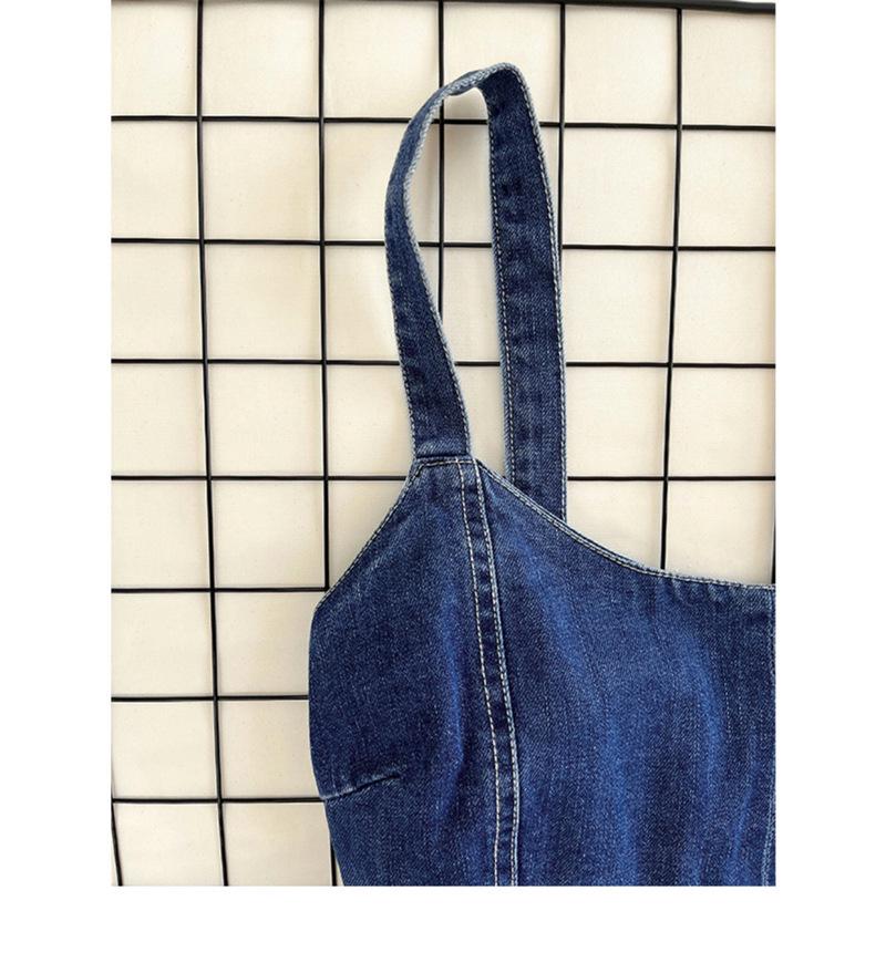 Trendiges Jeans-Crop-Top mit Kreuzträgern - Sexy Sommer-Mode für Damen