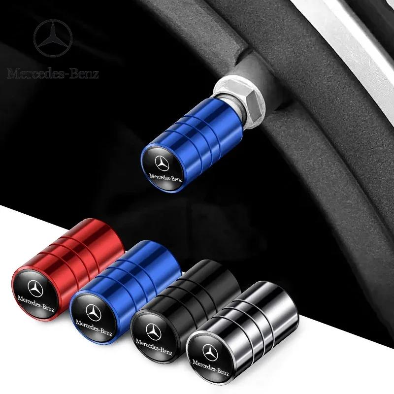 C200 E300 Hot 2026 4Pcs/set 3D Styling Car Wheel Tire Valve Caps Stem Caps Decoration For Mercedes Benz B/C/E/S Class A Class C2