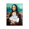 Funny Wall Art for Toilet Mona Lisa with Toilet Paper and Doughnut, Bathroom Toilet, Unique Humorous Painting On Canvas,