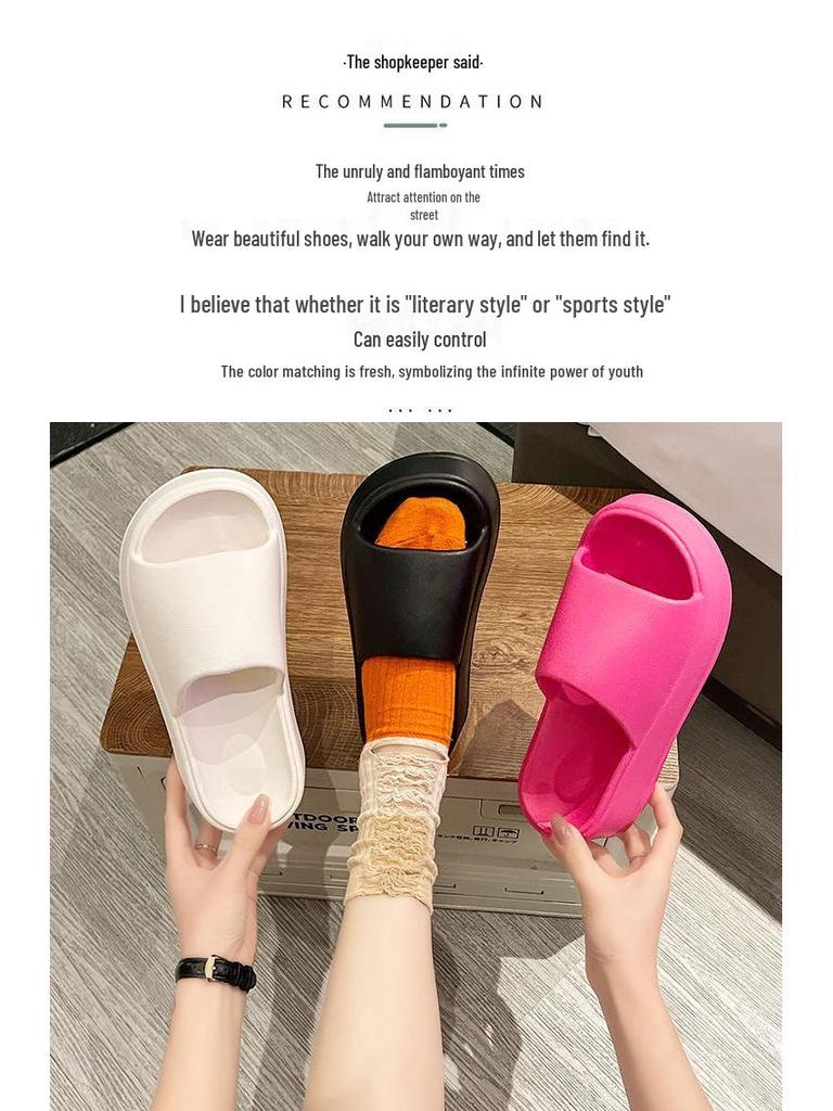 Women's High-Soled Platform Slippers - New Korean Summer Styles, Trendy and Versatile Height-Enhancing Sandals.