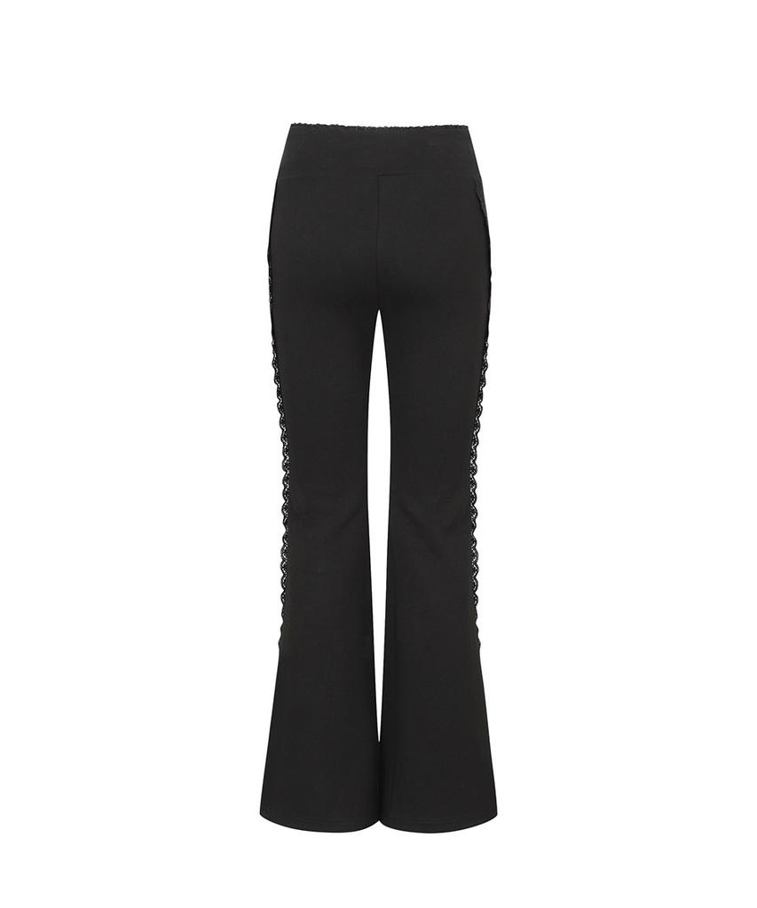 Moabel Contour Line Ribbon Pants - Black