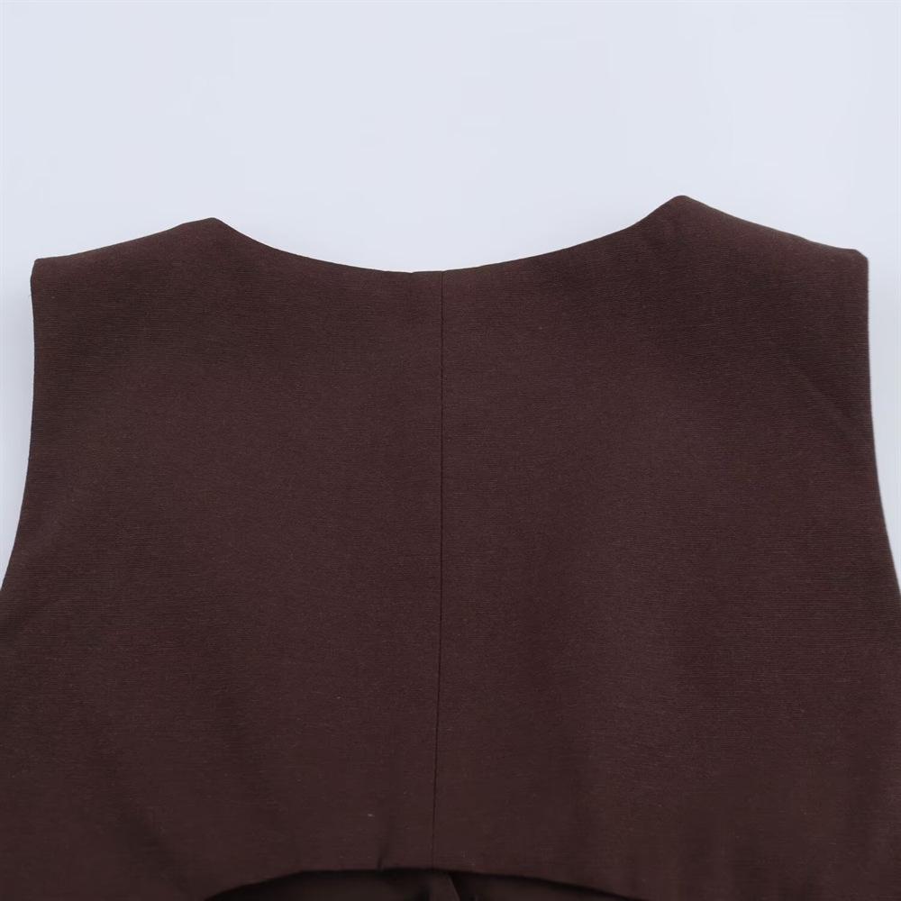 2025 Spring/Summer Women's Open-Back Vest & Loose Pleated Pants Set