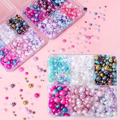 Semicircular Pearl Resin Diamond Set 3-10Mm Highlight Semicircular Pearl Mixed Diy Jewelry Accessories Nail Diamond