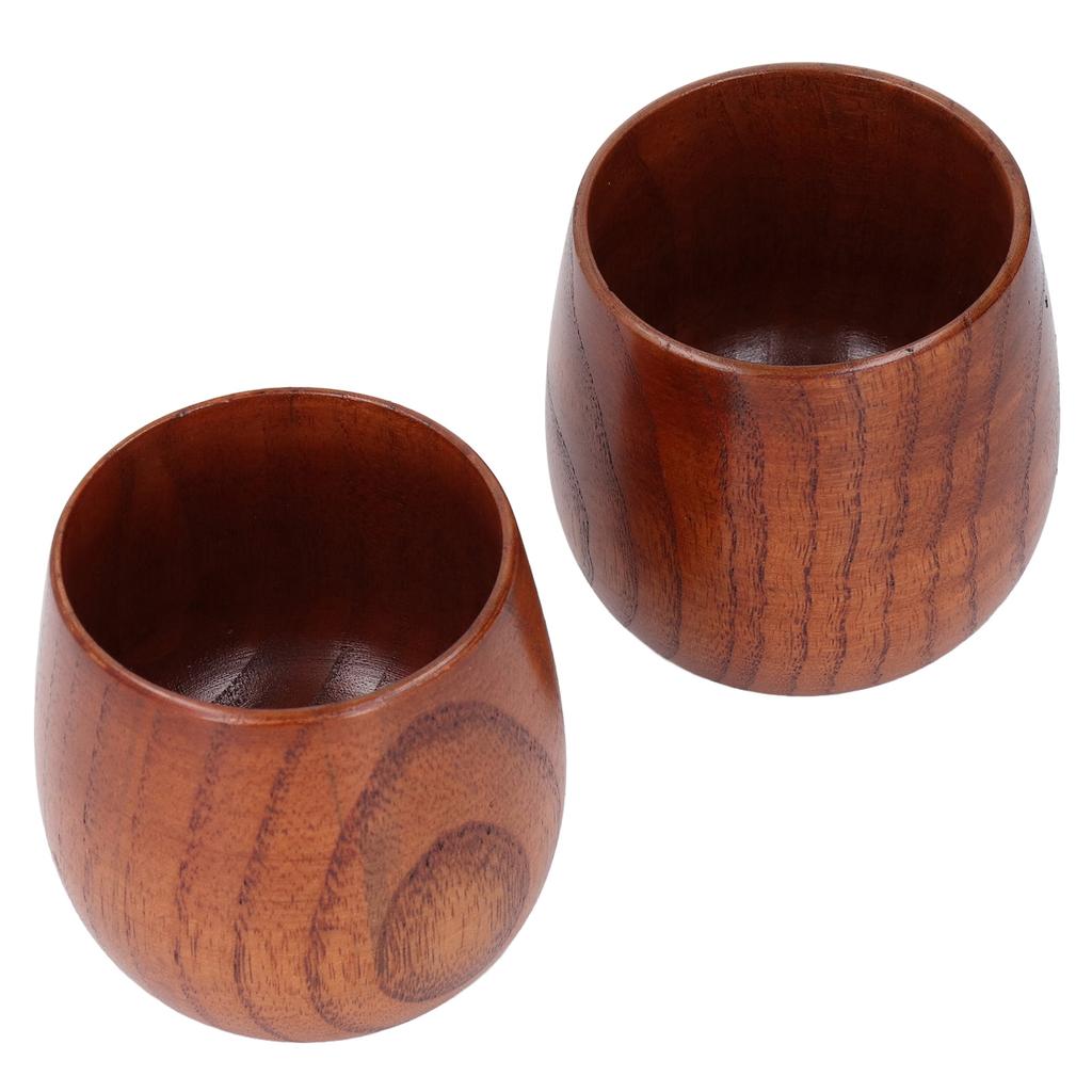 2 stück Holz Tee Tassen Japanischen Großen Bauch Becher Multifunktionale Trinkbecher für Kaffee Milch Wein Wa