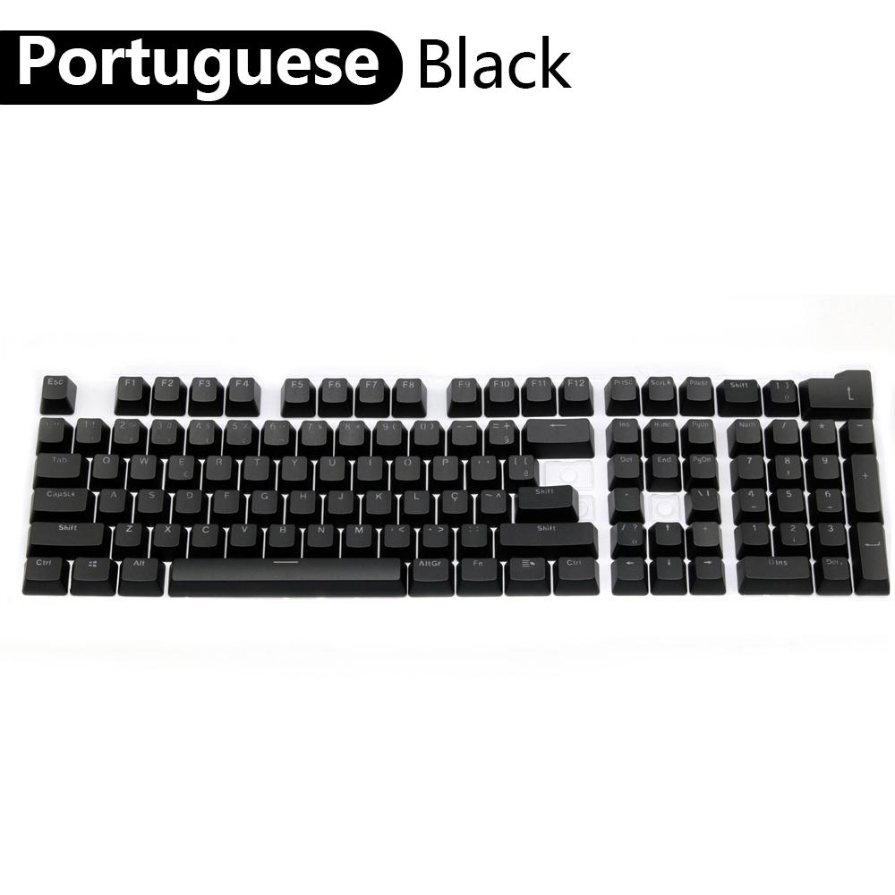 104 Pcs Universal Mechanical Keyboard Keycaps ABS OEM Height Backlit Portuguese Arabic Spanish French German For  Gaming Office