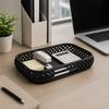 Imitation Rattan Geflochtener Aufbewahrungskorb Einfache Kleinteile-Schale Schreibtisch-Aufbewahrungsschale Schlafzimmer