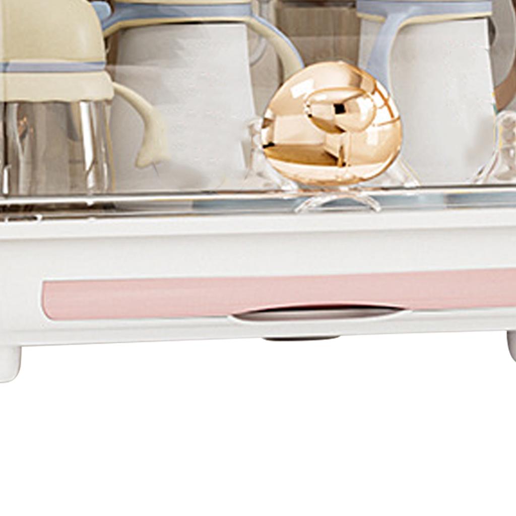 Baby Bottle Storage Box with Lid Dustproof Drying Rack Plastic Cabinet   for Toddler Tablewares