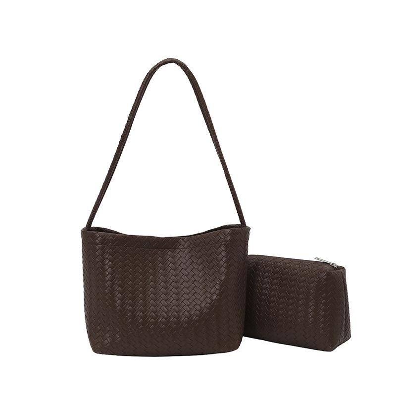 Korean Niche Retro Woven Underarm Bag - Trendy 2026 Fashion for Women, Perfect for Outings & Commuting, Mother-Child Style.
