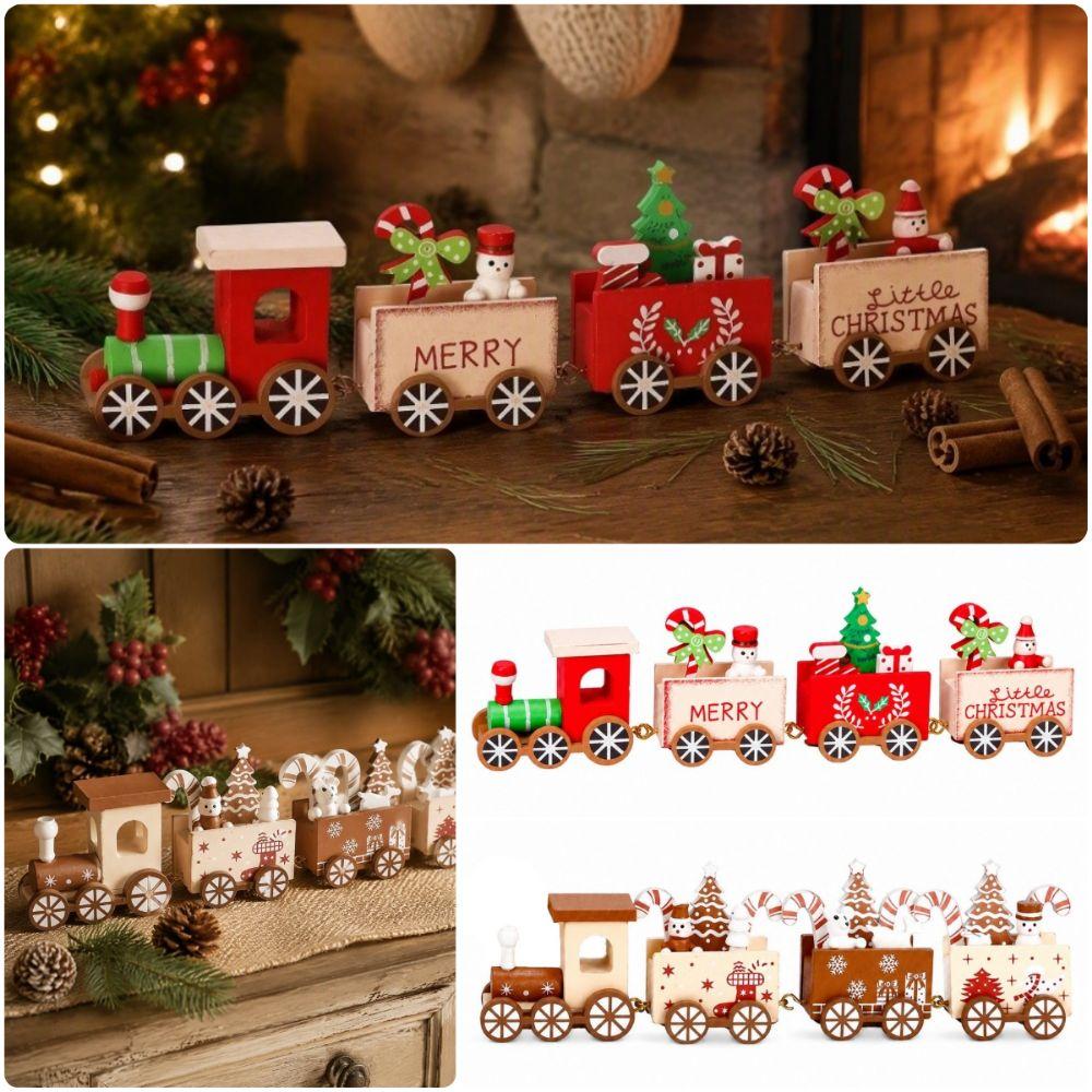 Festival Train Christmas Decorative Train Wood Christmas Decoration Home Decoration