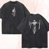 Jujutsu Kaisen Anime Gojo Satoru Graphic Print Tshirt Cotton Women Men Vintage Washed Harajuku Tees Loose Casual Oversized Tops