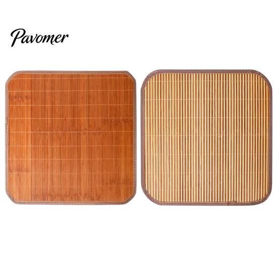 Fabric Chair Seat Cover Cooling Bamboo Mat, Breathable Summer Cool Natural Pad with Anti-Slip Bottom for Office And Dining Chairs Mat