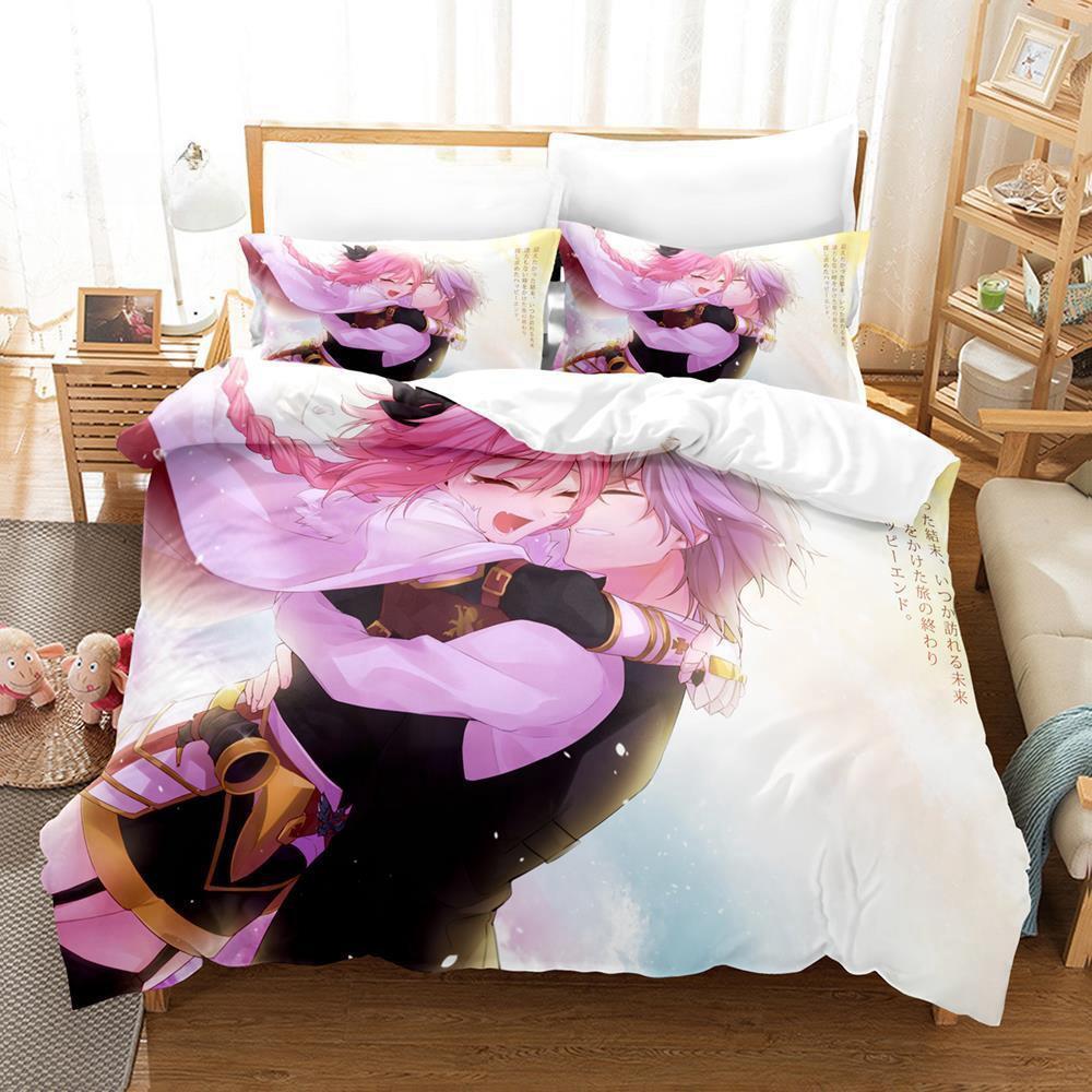 New Anime Fate - Astolfo Bedding Set Single Twin Full Queen King Size Bed Set Adult Kid Bedroom Duvet cover Sets Home Textiles