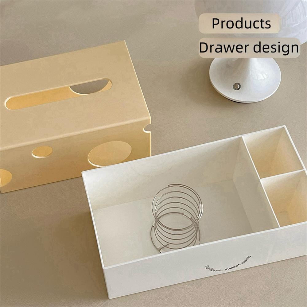 Household Cheese Styling Tissue Box Multifunction Napkin Storage Boxes Living Room Remote Control Organizer Desktop Paper Holder