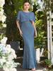Ever-Pretty Women's Crewneck Chiffon Shawl Lace Bodice Mermaid Wedding Guest Dress Evening Dresses