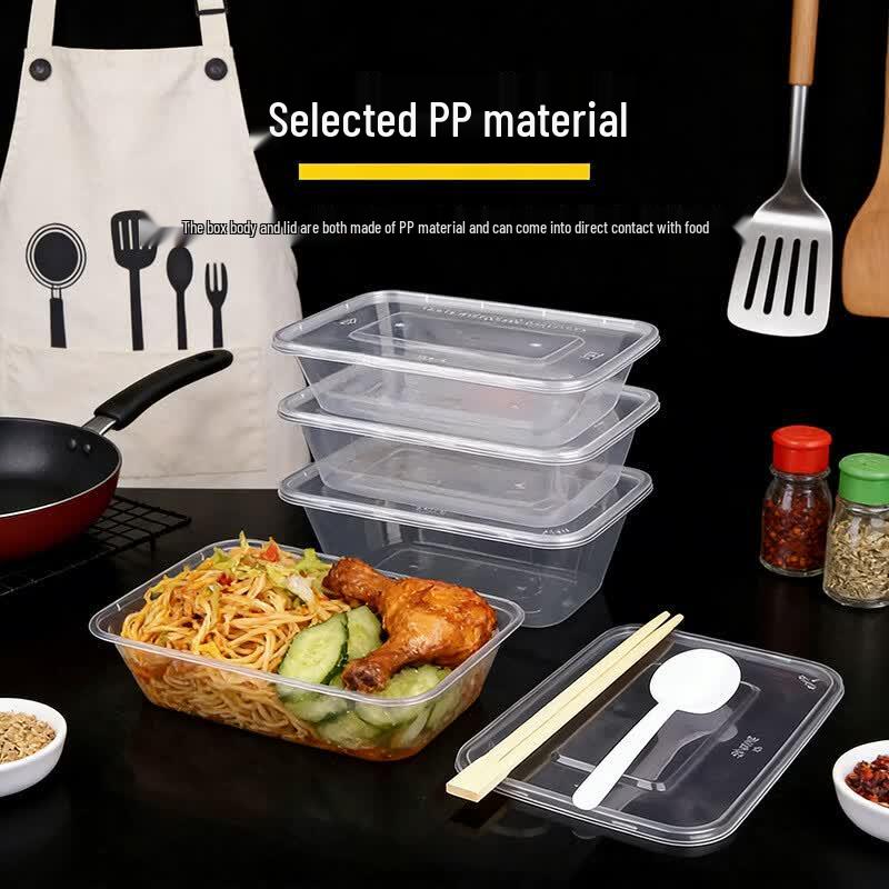Disposable PP Square Food Containers with Lids