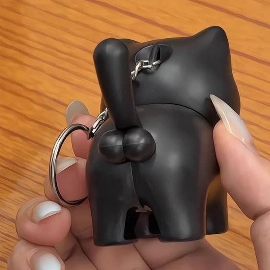 Přívěsek na klíče Kočka Fidget Mini svítilna Klíčenka s LED Mini světlo Přenosný doplněk na tašku Hračka pro úlevu od stresu