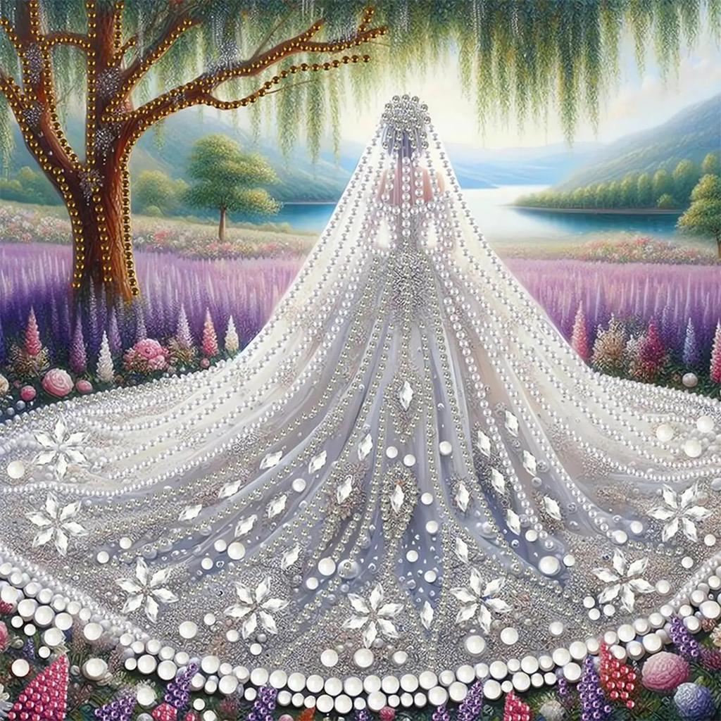 2025 NEW Wedding Veil Girls Diamond Painting Kit 5D DIY Creative Diamond Mosaic Embroidery Art Handmade Craft for Home Art Decor