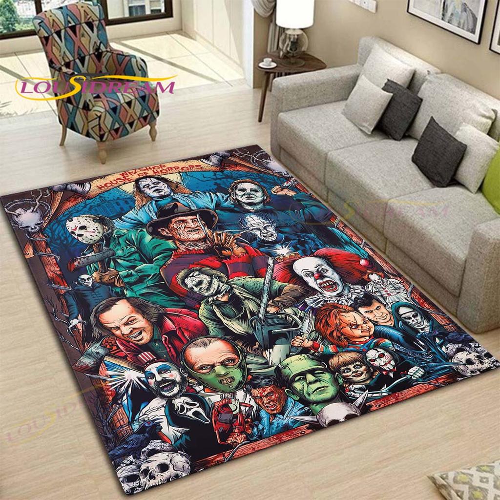 Horror Movie Characters Rugs and Carpets for Home Living Room Bedroom Entrance Large Area Soft Carpet Halloween Decoration Mat