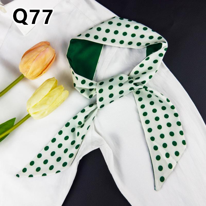 New Long Versatile Silk Scarf Tied Hair Band Bow Letter Floral Streamer Tied Bag Gift Small Silk Scarf