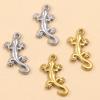 2-Color Stainless Steel Gecko Pendant Necklace - 12*27mm DIY Jewelry Accessory