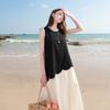 Sancai 2026 Spring Round Neck Faux Two-Piece A-Line Vest Dress