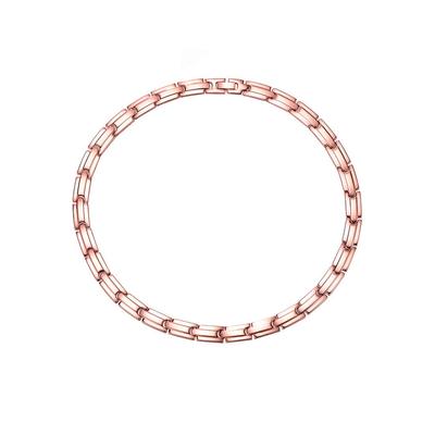 Magnetic Choker Necklace for Women and Men Stainless Steel Germanium Necklace Choker Chain Silver Color Width 10mm 48cm Hematite Silver Unisex