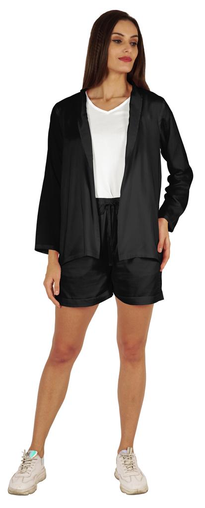 Inkmeso Elegant Shrug  & Shorts Set For Women  s 3 Piece Outfits Loungewear Summer