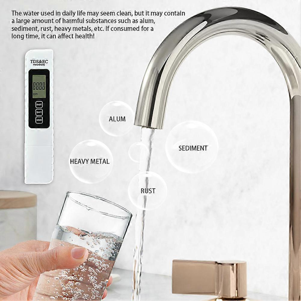Drinking Water Quality Tester, 3-in-1 Lcd Screen Digital TDS EC Water Tester PPM Meter for Drinking Aquarium Pool