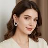 1 Pair Ear Jewelry Irregular Geometry Earrings Elegant Silver Circle Ear Buckles  Girls