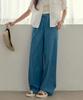 Mind Bridge Woman [W] Low-Walls Light Blue Denim Elastic Waist Pants
