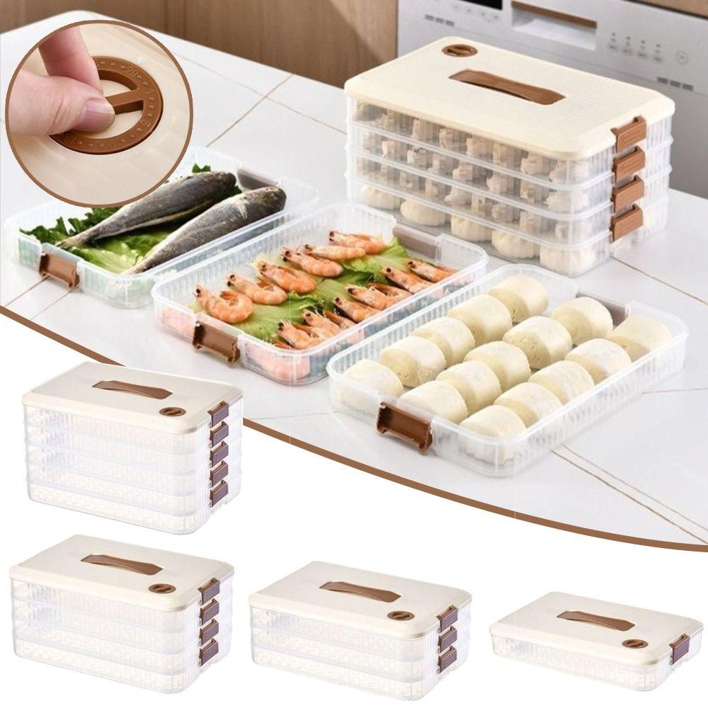 Fresh Keeping Freezer Box Large Capacity Wontons Box Food Grade Dumpling Storage Box  Home Kitchen