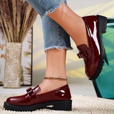 New Round Toe Flat Leather Womens Loafers Casual Solid Color Walking Shopping Women's Flat Shoes Zapatillas Mujer