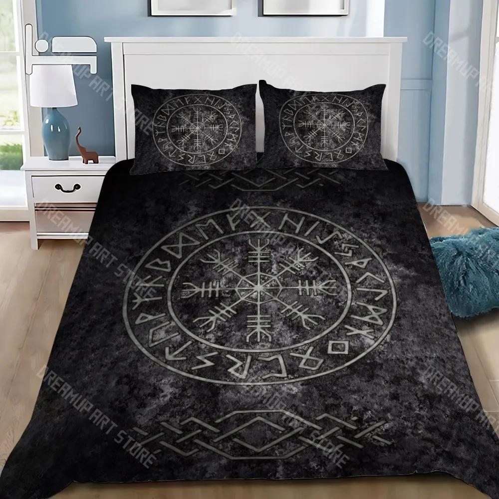Viking Nordic Viking Mystical Symbol Duvet Cover Pillowcase Bedding Set Adult Boy Girl Bedroom Decoration Children Single D