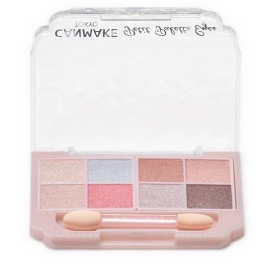 Canmake Petit Palette Eyes (Sparkling Type) S01 Aurora Candy Eyeshadow Glitter Sheer Finish Applicator