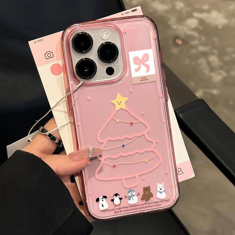 

Простой чехол для рождественской елки из высокопрозрачного мягкого материала, подходящий для чехла для мобильного телефона Apple 16, защитный чехол для iPhone 15 Apple 16PRO