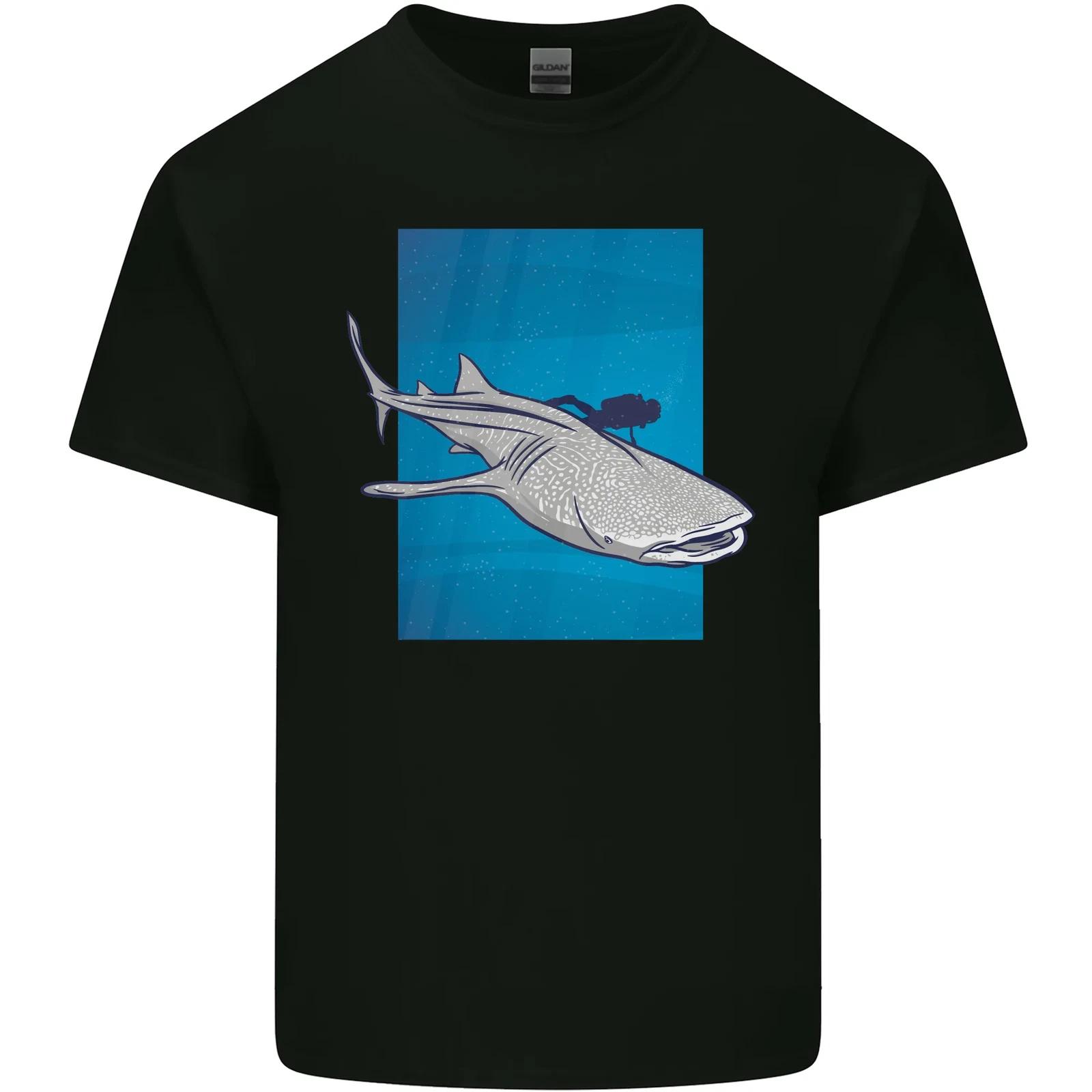 A Whale Shark and Scuba Diver Kids T-Shirt Childrens M